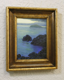 Pacific Coast Sunset in gold frame