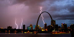 Lightning over St Louis