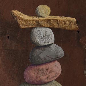 Cairn on Slate by Garry McMichael